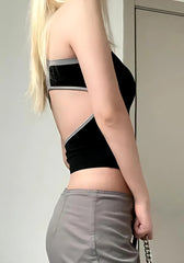 Acubi – Oberteil mit offenem Rücken und Reißverschluss