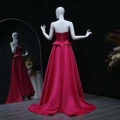 Fuchsia Sweetheart Ruffles Floor-Length Dress