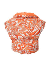 Ärmellose Jacke mit Allover-Print und Reverskragen