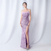 All Pieces Positioning Floral Cutting HOrdered Ostrich Hair High End Evening Dress