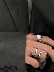 Irregular geometric cuff ring