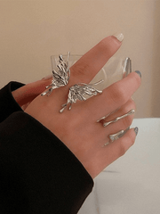 Grunge butterfly cuff ring