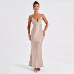 Arrival Dress V neck Backless Long Slim Camisole Gown Dress