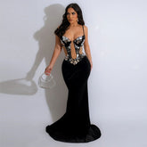 Backless Spaghetti Straps Sequin Mop Dress Sequined Dress for