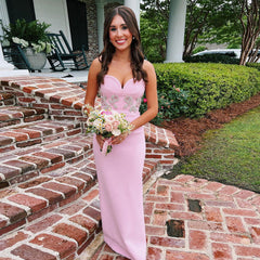 Elegant Pink Dress Tube Top Maxi Dress Elegant Formal