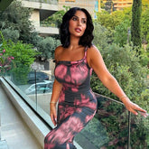 Elegant Slim Print Twisted Shoulder Elegant Fishtail