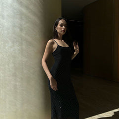 Maxi Dress Socialite Elegant Strap Shiny Light Dress for Dress