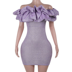 Socialite Slim off Shoulder Shiny Tube Top