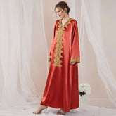 Dress Embroidered Lace Solid Color Robe