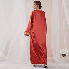 Dress Embroidered Lace Solid Color Robe