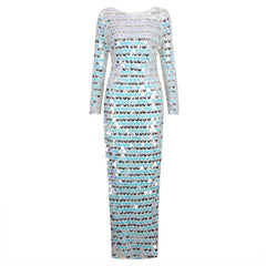 Vestido de un solo hombro de lujo ligero con lentejuelas de alta gama para anfitriones de cócteles y reuniones anuales