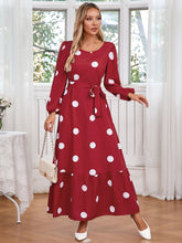 Polka Dot Slim Middle East Dress Elegant Graceful Turkey Long Sleeve