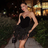 Elegant Backless Dress puffy dress Slim Tube Top Dress