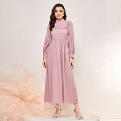 Elegante vestido de cintura alta con borlas y costuras