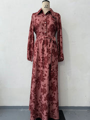 French Hepburn Jacquard Large Swing Dress