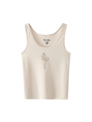 Geripptes Crop-Tanktop „Baby Cupcake“