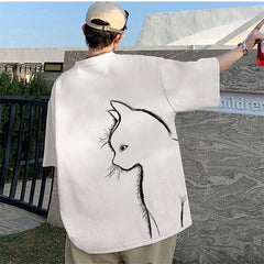 T-Shirt mit Katzen-Print auf der Rückseite