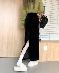 Maxirock mit Schlitz hinten