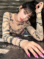 Baddie Mesh-Tattoo-Top