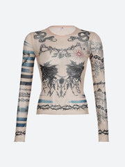 Baddie Mesh-Tattoo-Top