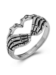 Heart Pattern Skull Ring