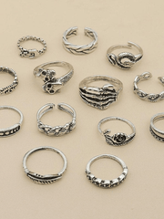 Anillo de calavera punk vintage