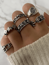 Vintage skull ring 6pcs
