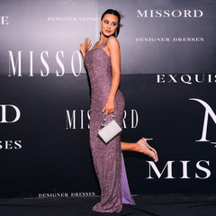 Bandeau Long Sequin Sling Square Collar Cocktail Evening Dress Bridesmaid Dress