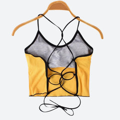 Rückenfreies Crop-Top aus Basic-Cord