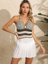 Beach Beach Cover Up Striped Contrast Color Strap HCrocheting Stitching Dress Overskirt