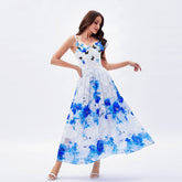 Beauty Back Underwear One Piece Boning Corset Dress Three Dimensional Butterfly Diamond Slimming Spaghetti Strap Floral Print A line Elegant Large Swing