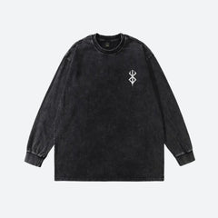 Sudadera unisex desgastada con estampado de Berserk