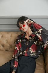 Langarmshirt mit Vogelmuster