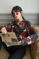 Langarmshirt mit Vogelmuster