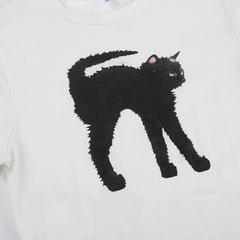 Camiseta corta de gato negro