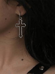 Cutout Cross Dangle Earring