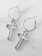 Cutout Cross Dangle Earring