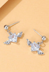 Vintage Rhinestone Cherub Wing Earrings