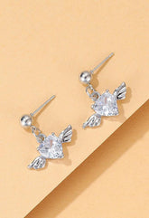 Vintage Rhinestone Cherub Wing Earrings