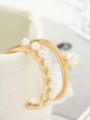 Faux Pearl Decor Cuff Earrings 2pcs