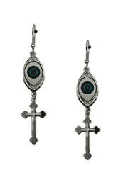 Demon s Eye Cross Earrings