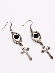 Demon s Eye Cross Earrings