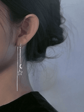 Tassel earrings decorated with stars and moon