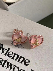 Cosmos Strass-Herzohrringe