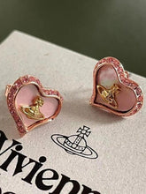 Cosmos rhinestone heart earrings