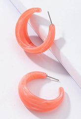 C-shaped acrylic earrings