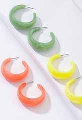 C-shaped acrylic earrings