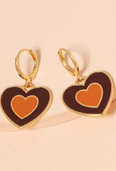 Heart-shaped dangling earrings
