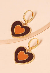 Heart-shaped dangling earrings
