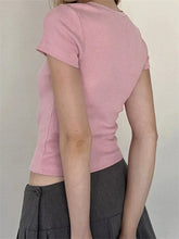 Basic-T-Shirt mit Schleife